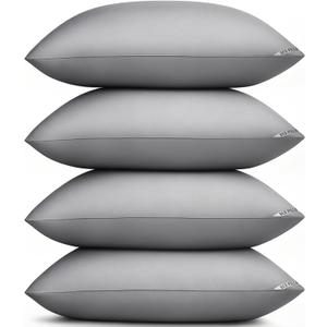 King Size Pillows 4 Pack Gray, Soft Firm Support for Sleepers