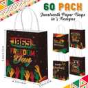 Blosssound 32 Pcs Happy Juneteenth Gift Bags Bulk June 19th Paper Bags with Handle Since 1865 African American Candy Pouches for Juneteenth Freedom Day Independence Day Party Favor Supplies, 1 count