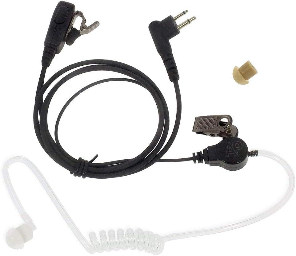 Artisan Power P-4601: Surveillance Translucent Acoustic Tube Earpiece with 2-Wire PTT and 2 Pin Connector for Motorola Radios