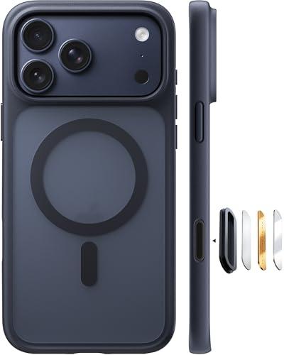 TORRAS Magnetic Shockproof for iPhone 17 Pro Case, Camera Control, Compatible with MagSafe, Military-Grade Protection, Stronger Slim Translucent Phone Case for iPhone 17 Pro, Black