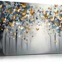 SIXTTART Butterfly Wall Art for Bedroom - Tree Wall Art Canvas for Living Room - Home Office Decor Women Size 20" x 40"