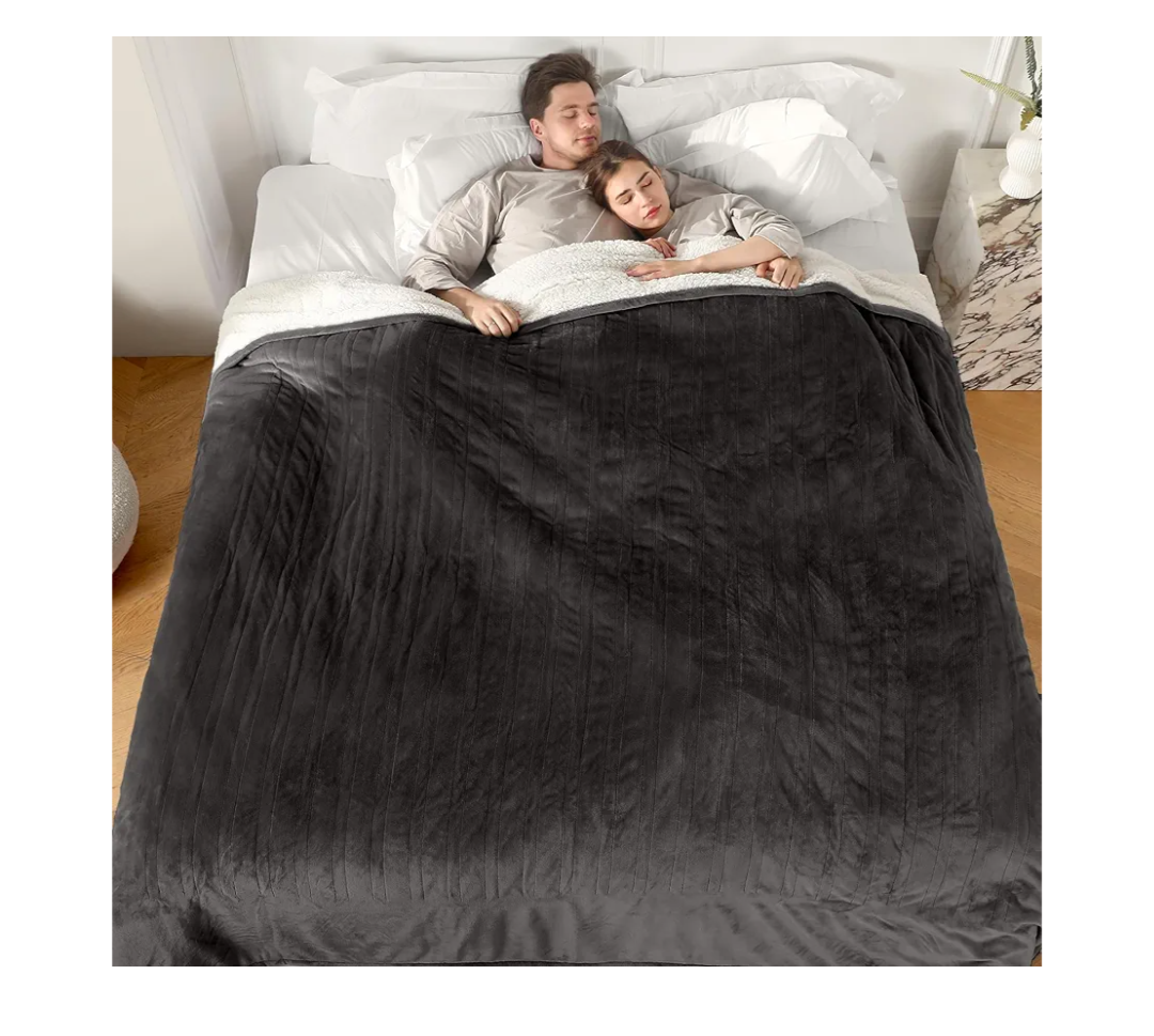 ESTINGO Electric Blanket Queen Size, 84"x90" Queen Heated Blanket with Dual Control of 5 Heating Levels & 10 Hours Auto Off, Fast Heating Blanket for Home Bedding Use, Dark Gray