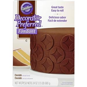 Pack Of 2 Wilton Decorator Preferred Chocolate Fondant, Soft, Ready-to-Use Fondant Icing for Cake Decorating, Flowers & Edible Accents. 23.9 oz, Brown