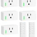 DEWENWILS 200FT Range Remote Control Outlet, No Interference Strong Signal, Indoor Wireless Outlet Switch for Lamps, Fans, Lights, 15A/1800W, ETL Listed (5 Outlets + 2 Remotes)