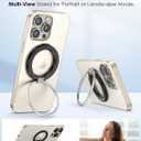 Magnetic Cell Phone Ring Holder Stand - 180 Rotating Finger Ring Kickstand, Premium Polished Metal Grip, Compatible with Magnetic Car Mounts. Ideal for iPhone 15/14-Must-Have Phone Accessory (Black)