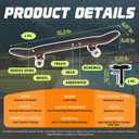 Professional Double Kick Skateboard, 31 inch Maple Deck, ABEC-9 Bearings, 95A PU Wheels