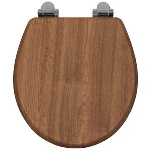 CHRYNETH Round Toilet Seat, Molded Wood Toilet Seat with Quietly Close