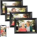 BIGASUO Digital Picture Frame, 10.1" Frameo Digital Frame WiFi with 32GB Memory, 1280x800 IPS Touch Screen, Send Photos/Videos from Your Phone Anywhere, Photo Gifts for Parents and Grandparents 4 Pack
