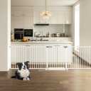61"-113" Extra Wide Baby Gate for Stairs. Large Child Gate Extra Long. Auto Close Safety Baby Gates, Durability Dog Gate for The House, Doorways. Gates for Dogs Indoor, White Pressure Pet Gate.