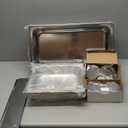 IMACONE Chafing Dish Buffet Set of 4, 8QT Stainless Steel Rectangular Chafers and Buffet Warmer Sets for Catering, Foldable Complete Set w/Half Size Food Pan, Lid, Fuel Holder for Event Party Holiday