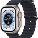 Apple Watch Ultra [GPS + Cellular 49mm] Titanium Case with Midnight Ocean Band, One Size