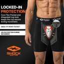 Shock Doctor Compression Shorts with Protective Bio-Flex Cup, Moisture Wicking Vented Protection - Adult, M