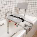 Eagle Health Supplies Tub-Mount Sliding Shower Chair Tub Transfer Bench with Swivel Seat, FSA/HSA Eligible, Height Adjustable Shower Seat, Space-Saving Shower Bench for Elderly and Disabled, 77762