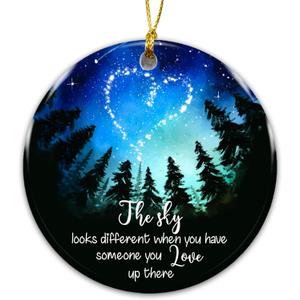 3 x Memorial Ornament The Sky Looks Different When You Have Someone You Love Up There Remembrance Ornament for Loss of Loved One Sympathy Gift Keepsake Bereavement Christmas Ornament