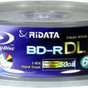 Ritek 50GB BD-R DL Dual-Layer Blu-Ray Writable Disc, 6x, 25pk