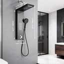 Shower Panel Tower System,Rain Shower Head Rainfall
Waterfall Shower,Handheld High Pressure Rain Massage System(Black)