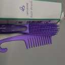 Detangle Hair Brush Comb Set for Adults Kids Kinky Curly Wavy Wet Dry Hair Afro American Type 3a-4c, Comfortable Grip(Purple)