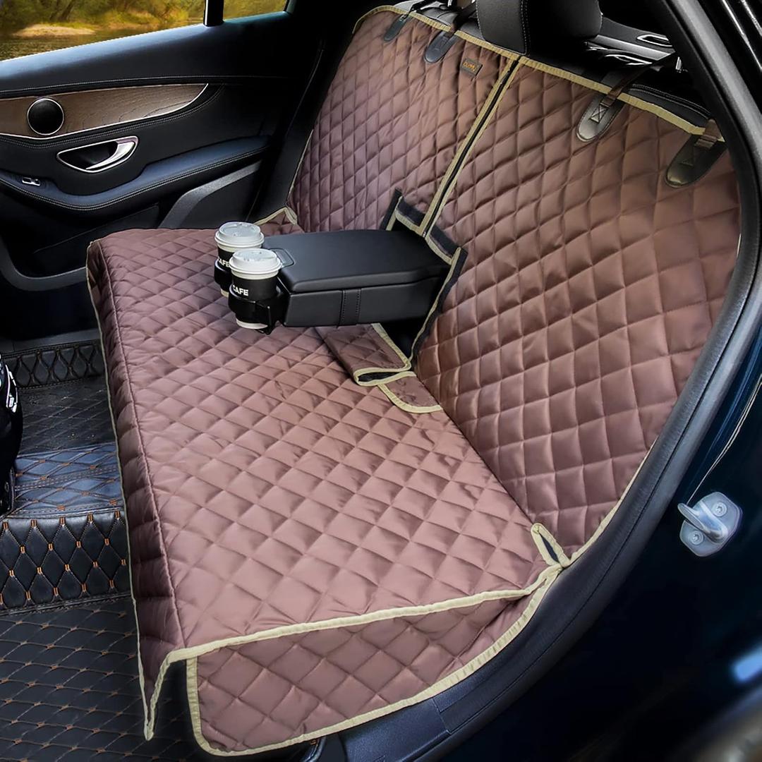 Car Seat Cover Waterproof Back Seat Cover for Kids and Dogs Without Smell Heavy Duty and Nonslip Rear Seat Protector Non Stick Fur Bench Seat Cover for SUV Van Easy to Install Machine Washable