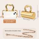 Acrylic Clutch Bag, Acrylic Purse for Women with Removable Strap and Lift-Up Lock, Gold Clutch Purses for Women