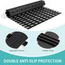OTHWAY Large Shower Mat, 35.4 x 24 Inch No Suction Cup Shower Mat Non Slip, Quick Drain Non Slip Shower Mats for Inside Shower, Heavy Duty Curlable PVC Stand up Shower Floor Mat, Black