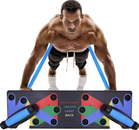 Push Up Board 9 in 1 Home Workout Equipment Multi-Functional Pushup Bar System Fitness Floor Chest Muscle Exercise Professional Equipment Burn Fat Strength Training Arm