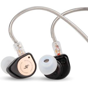 Linsoul SIMGOT EW100P 10mm Dynamic Driver in-Ear Monitors, Dual Cavity IEM with LCP Diaphragm, PC Aluminum Alloy Shell, Detachable Silver-Plated Copper Cable Gaming Earbuds for Audiophile Musician, Silver 