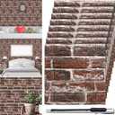 Tinlade 30 Pcs 28.81 Sq ft 3D Wall Panels Peel and Stick Foam Brick Wallpaper Printable Faux Brick Wall Panels Decorative Self Adhesive Tiles Waterproof(Red Brick)