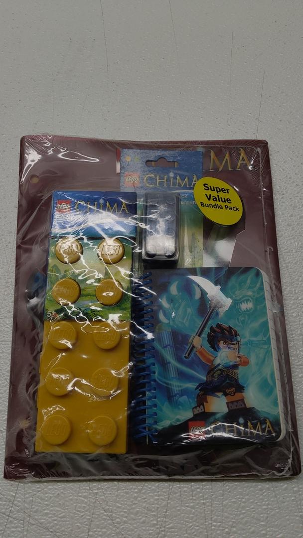 Lego School Set Includes: Pencil Case, Brick Sharpener, Chima Notebook, and Folder