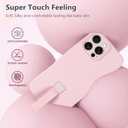 SOKAD for iPhone 16 Pro Max Case with Finger Strap, Slim Liquid Silicone Rubber 3 Layers Phone Case with Finger Grip for Women Men, Full Camera Protection Shockproof Case Cover, Pink