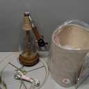 OYEARS Bedside Table Lamps with USB, Modern Bedside Lamps Retro Farmhouse Rattan Glass Nightstand Nightlight Lamps for Bedroom Living Room Dorm, Two Light Points (Pack of 1)