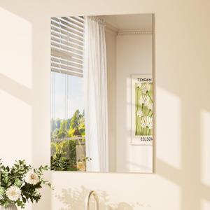 TETOTE Frameless Mirror 20" x 30" Bathroom Mirrors for Wall with 4mm Tempered Glass, Suitable for Bedroom, Entryway, Hallway, Gym, Vertically/Horizontally (1 Pack)