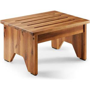 Holana 9" Acacia Wood One Step Stool for Adults - 300 Lbs Wooden Step Stools Heavy Duty for High Bed Riser, Bathroom, Bedroom - Small Stepping Stool for Elderly, Seniors, Kids, Handicap Use Indoor