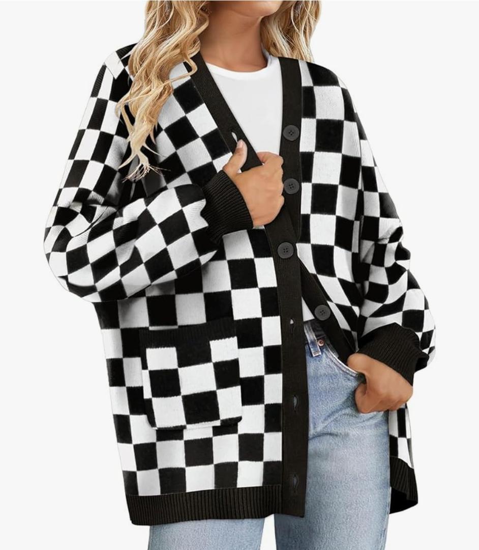 RITERA Womens Plus Size Cardigans Sweatershirts Coat Open Front Button Up Long Sleeeve Oversize Winter Outfit 4XL