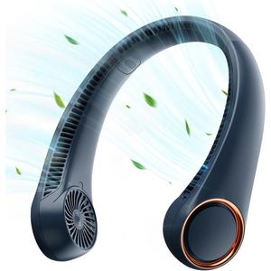 Gaiatop Ventilador de cuello porttil recargable, refrigeracin de 360 manos libres, 17 horas de funcionamiento, ventilador personal porttil alimentado por batera, esenciales de viaje al aire libre (Azul)