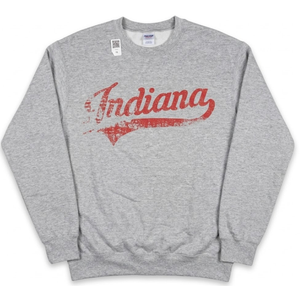 Vintage Indiana Hoosier State Distressed Pride apparel Sweatshirt, L, Grey