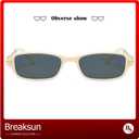 Breaksun Retro Rectangle Sunglasses for Women Men Trendy 90s Small Square Sun Glasses 2025 Designer Sunnies (Beige/Grey)