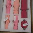 6 Pcs Pink Pillar Candles Decorative Modern Aesthetic Ribbed Candle Set Cute Soy Wax Scented Ribbed Decor Valentine's Commemorative Gift for Home Decoration(2.36-6.69 Inch)