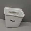 2 Gallon Small Waste Basket with Swing-Lid, Plastic Swing-Top Trash Can, White