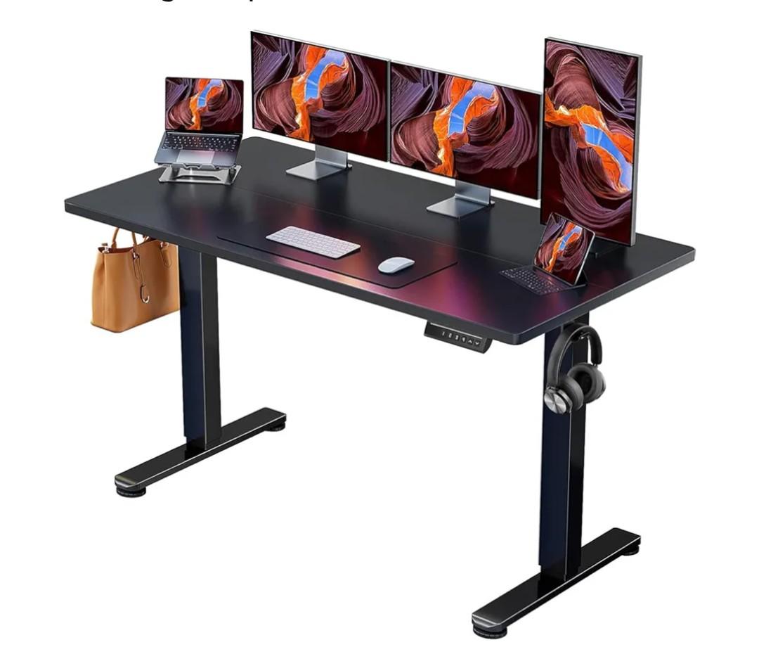 ErGear Height Adjustable Electric Standing Desk, Inches Sit Stand up Desk, Large Memory Computer Home Office Desk with Two-Piece Desktop