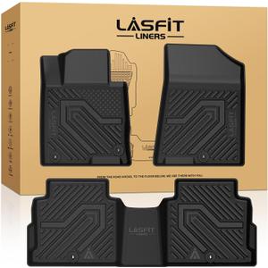 LASFIT Floor Mats for Hyundai Sonata Gas & Hybrid 2019 2018 2017 2016 2015 & KIA Optima 2016-2020, All Weather TPE Custom Fit Car Accessories Floor Liners 1st & 2nd Row Car Mats, Black