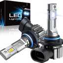 RCJ 9006/HB4 Bulbs, 60W 16000LM 6000K Cool White Fog Light Bulbs, with 12000 RPM Cooling Fan, Plug and Play, Pack of 2