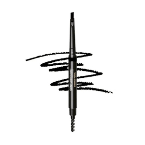 Men's 2-in-1 Eyebrow Brush & Pencil - Shape, Define & Fill In - Ultra-Thin, Long-Lasting Black - Vegan