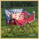 ARROWHEAD OUTDOOR Portable Folding Double Duo Camping Chair Loveseat w/ 2 Cup & Wine Glass Holder, Carrying Bag, Supports up to 500lbs, X-Large