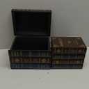 Tosnail 2 Pack Decorative Book Boxes Wooden Antique Bookshelf Decorations Vintage Book Storage Box - Hamlet