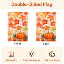3 x Thanksgiving Garden Flag, 12x18 Inch Double Sided Thanksgiving Garden Flags for Outside Burlap Maple Leaves Pumpkin Yard Flag Porch House Banner for Harvest Autumn Holiday Outdoor Porch Lawn Decor