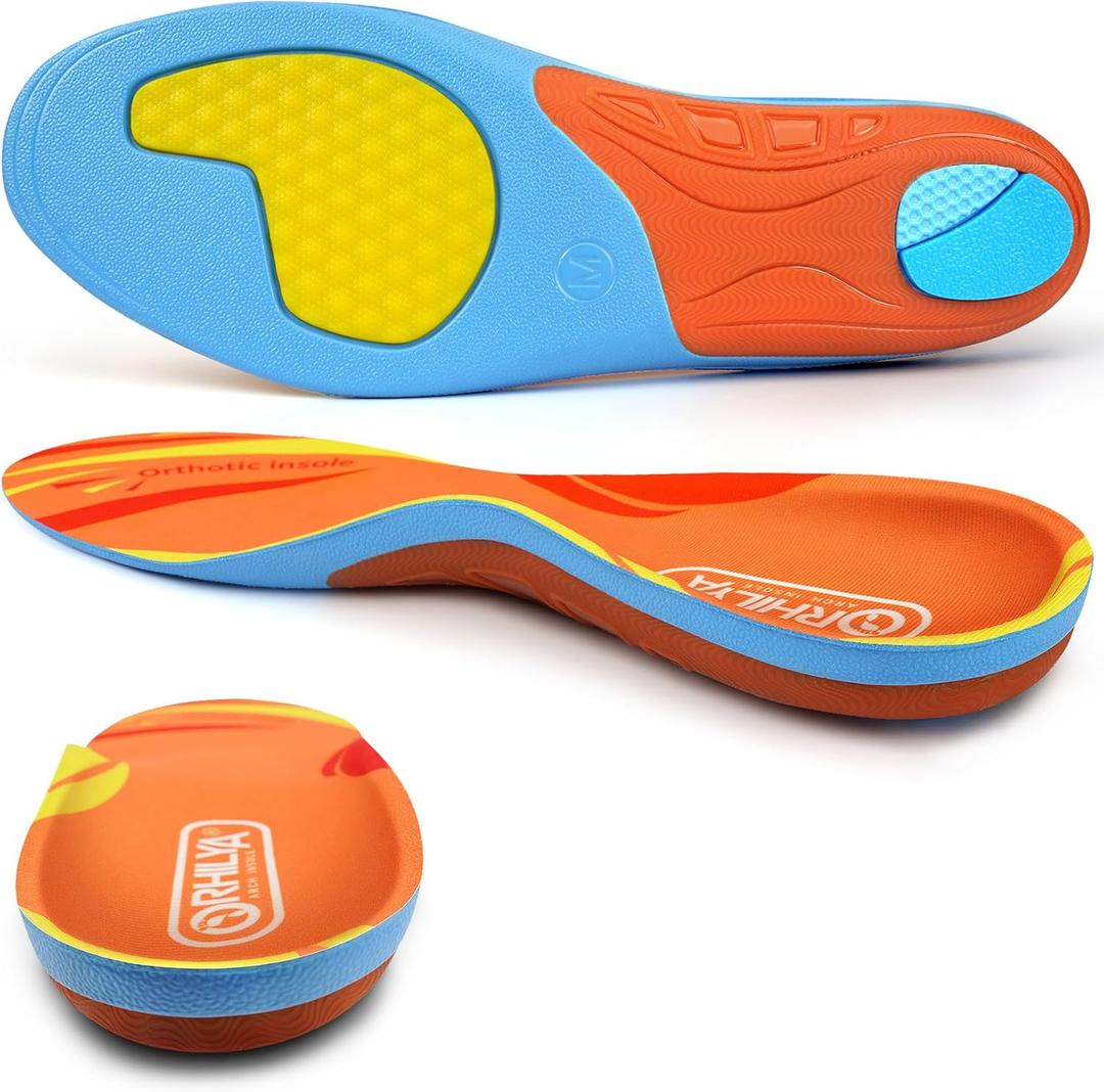 Arch Support Insert Plantar Fasciitis Pain Relief Heel Spur Orthopedic Insole Men Women, Flat Feet Comfort Gel Work Boot Shoe Orthotic Insert Long Time Standing, S