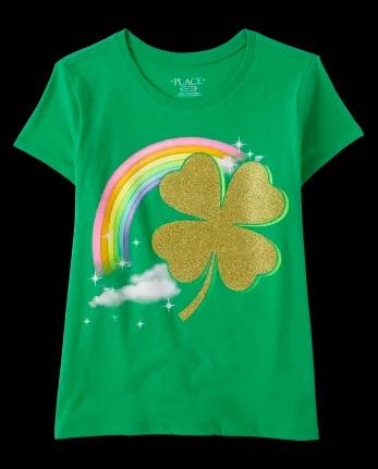 The Children's Place girls Lucky Girl Graphic Short Sleeve Tee, L