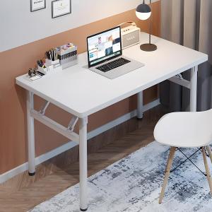 Computer Desk Study Table No Assembly Required,Writing Computer Space Saving Folding Table for Home Office (47.2''*23.6'', White)