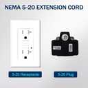 EP 15 Ft 10 Gauge Outdoor Extension Cord with T-Blade Plug, Heavy Duty NEMA 5-20 P/R Power Cord, 20A 250V 10/3 SJTW Cable for Lawn, Garden, Appliance, Yellow