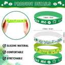 St. Patrick's Day Silicone Bracelet Green Shamrock Rubber Wristbands Bracelets Lucky Clover Silicone Bracelets for Irish Party Favor Supplies Decorations Gifts, 40 Pcs